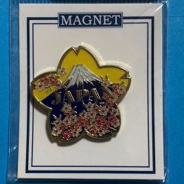 Japanese Mt. Fuji Cherry Blossom Metal Fridge Magnet from Kyoto Japan