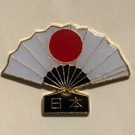 Japan National Flag on SENSU Handy Fan Metal Fridge Magnet from Kyoto Japan