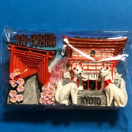 Kyoto Fushimi Inari Shrine White Fox Torii Gate Fridge Magnet from Japan