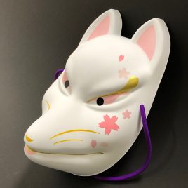 Japanese Fushimi Inari White Cherry Fox OMEN Mask Interior Display Cosplay