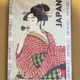 Japanese UKIYOE Utamaro Blowing Popen Etched Kitchen Magnet from Kyoto Japan