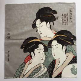 Japanese Furoshiki Wrapping Cloth Utamaro Kansei Three Beautiful Ladies