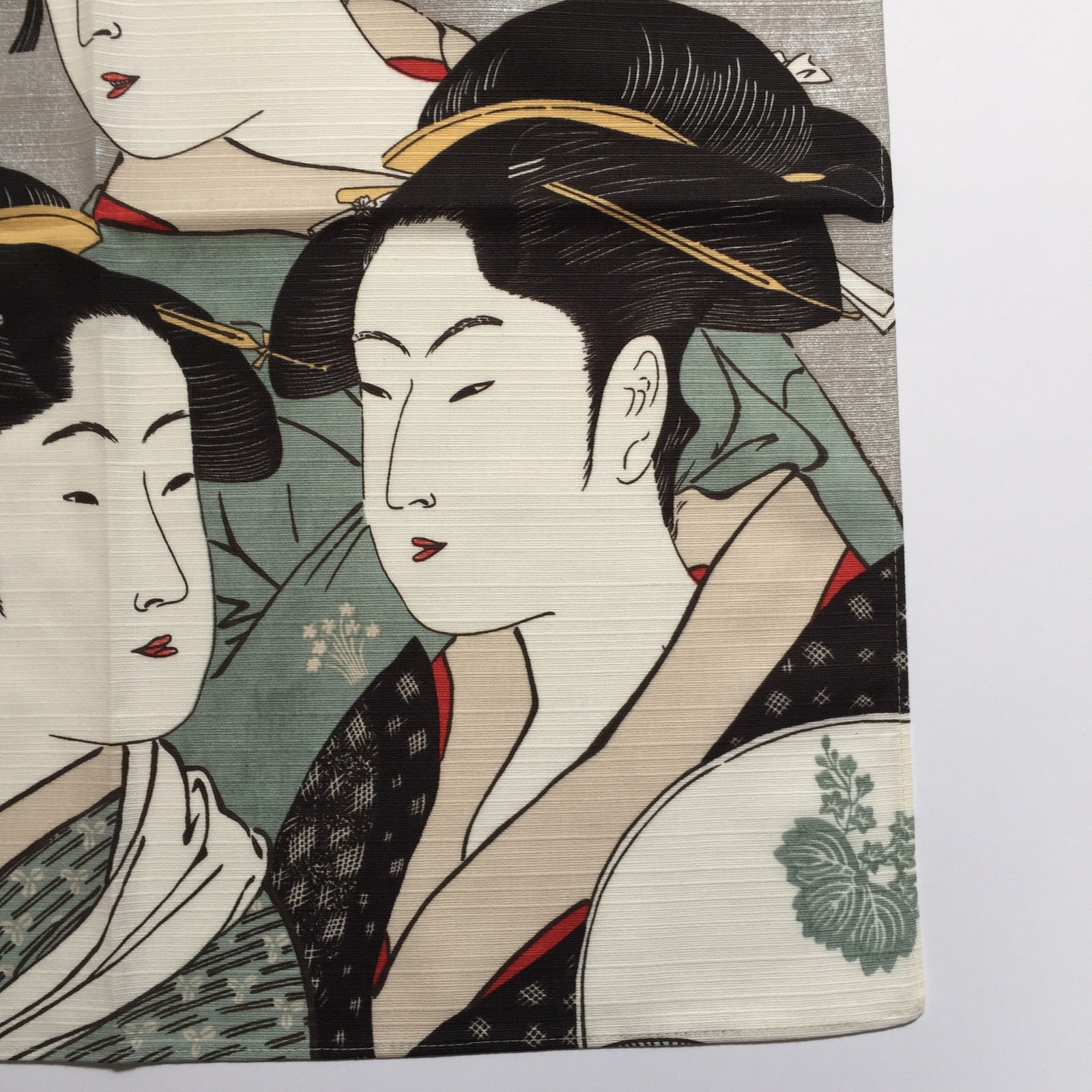 Japanese Furoshiki Wrapping Cloth Utamaro Kansei Three Beautiful Ladies 
