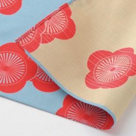 Japanese Furoshiki Ume Plum Double Side Wrapping Cloth Cotton 100% WB Beige