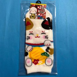 Socks Japanese Fortune Cat Cute Kawaii 23cm – 26cm 9.1″ – 10.2″ Kyoto Japan