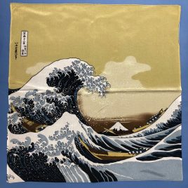 Japanese Large Furoshiki Wrapping Cloth Hokusai Ukiyoe Great Wave Mt. Fuji