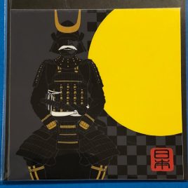 Beautiful Japan Sticker Japanese Armor Samurai Bushi Moon 2.95 inch Kyoto