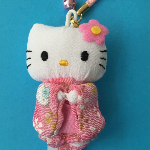 Hello Kitty Key Chain Strap Kimono Accessory Limited in Kyoto Japan Amethyst 