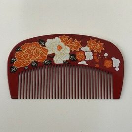 Japanese Beautiful Hair Comb in Red Color shipped from Kyoto Japan
