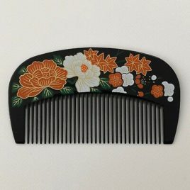 Japanese Beautiful Hair Comb in Black Color shipped from Kyoto Japan