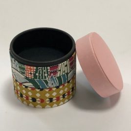Handicraft Circle Paper Box Yuzen Traditional Dyeing Paper Suzuki Shofudo C