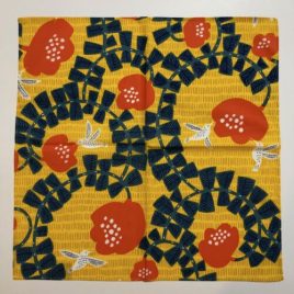 Japanese Furoshiki Wrapping Cloth Hummingbird Cotton 100% Yellow 45cm