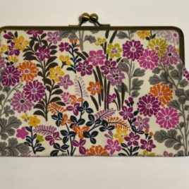 seisuke88 Canvas Cloth Horizontal Pouch Japanese Traditional Kimono Motif