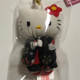 Hello Kitty Cute Key Chain Strap Kimono Black Kawaii Accessory from Kyoto