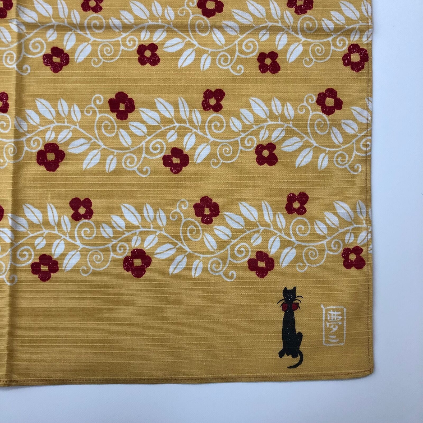 F/S Japanese Furoshiki Wrapping Cloth Bear Bird Butterfly Cotton 100% Yellow 