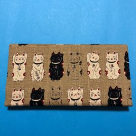 Japanese Wallet Maneki Neko Money Fortune Cat Cute Kawaii Beige Kyoto