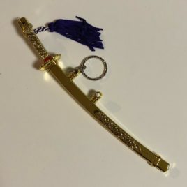 Samurai Japanese Sword Key Holder with God Dragon Gold Large Kyoto Japan