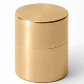 Japanese Handicraft Airtight Brass Caddy for Tea Leaf 200g Kaikado in Kyoto