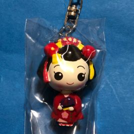 Cute Kawaii Maiko Girl Body Moving Key Holder in Red color from Kyoto Japan