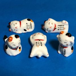 Maneki Neko Lucky Happiness Five Cat Chopstick Restraint Cute Kawaii Kyoto