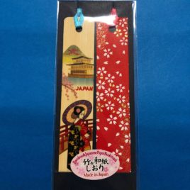 F/S Bamboo and Japanese Paper Bookmark Maiko Yuzen Dyeing Pattern Kyoto Japan