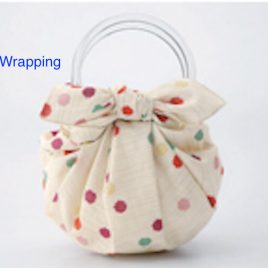 Two Clear Rings for Strawberry Bag using Japanese Furoshiki Wrapping Cloth