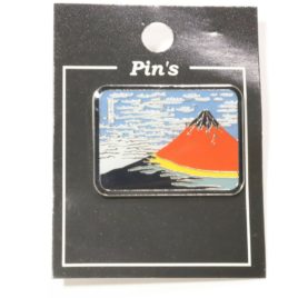 Pins Japanese Hokusai Ukiyoe Red Mt. Fuji shipped from Kyoto Japan