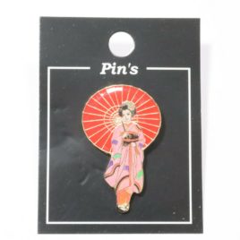 Pins Japanese Maiko Pink with Umbrella shipped from Kyoto Japan