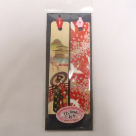 F/S Bamboo and Japanese Paper Bookmark Maiko Yuzen Dyeing Pattern Kyoto Japan