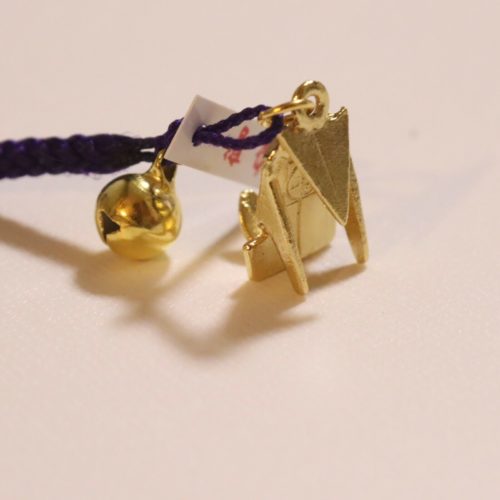 Kyoto Fushimi Inari Shrine Good Fortune Metal Fox Amulet Omamori in Gold