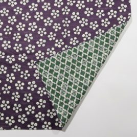 Japanese Furoshiki Wrapping Cloth Plum Pine Bamboo Cotton 100% Violet Dark Green