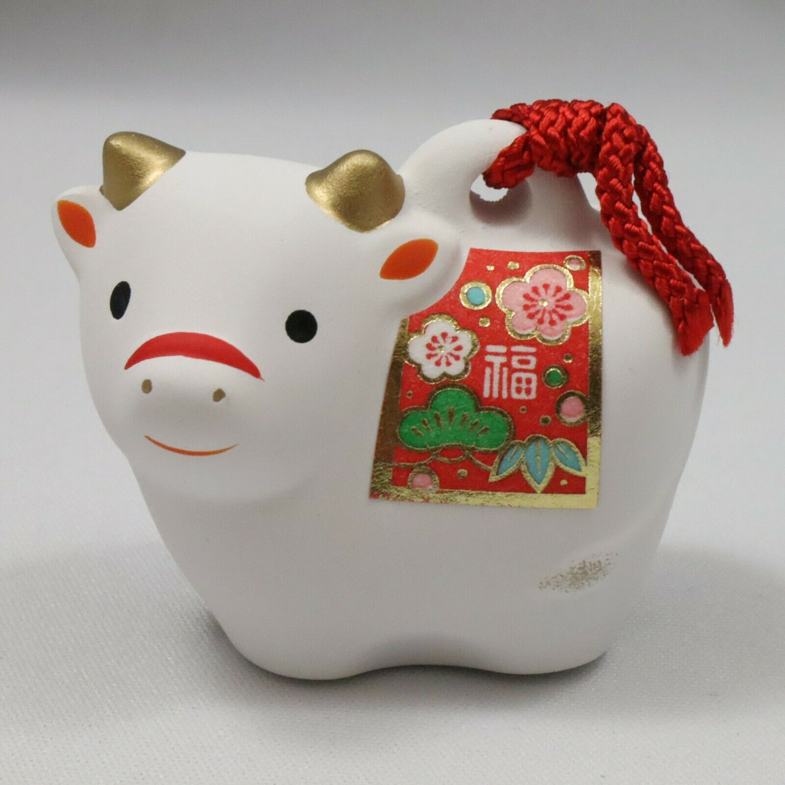 Japanese Zodiac Cow Lucky Ornament Figure Doll 2021 Hamaya 63 MADE IN JAPAN 