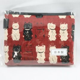 Maneki Neko Lucky Money Fortune Cat Pouch Cute Kawaii Red from Kyoto