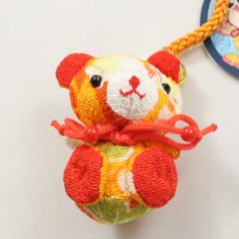 Chirimen Kimono Crepe Fabric Bear Charm Key Strap Mascot Cute Kawaii Kyoto B