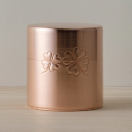 Kyoto Kaikado Handicraft Airtight Copper Caddy Clover Leaf 120g w/ Scoop Japan