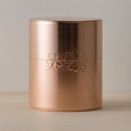 Kyoto Kaikado Handicraft Airtight Copper Caddy Clover Leaf 200g w/ Scoop Japan