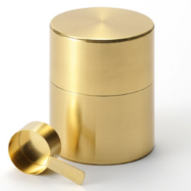 Japanese Handicraft Airtight Brass Caddy for Ground Coffee from Kaikado in Kyoto