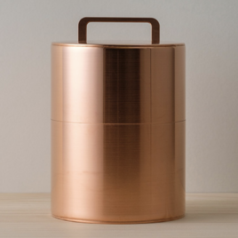 Japanese Handicraft Airtight Copper Coffee Beans Caddy 200g from Kaikado Kyoto