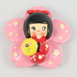 Japanese Cherry Blossom Cute Kokeshi Doll Fridge Magnet shipped Kyoto Japan