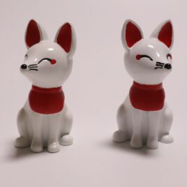 Fushimi Inari Shrine Pair White Foxes Kawaii Cute Ornament Kyoto Japan