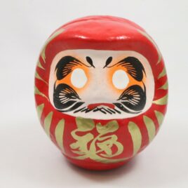 Beautiful Handicraft Japanese Daruma Red-painted Good-luck doll H 11cm 4.33″