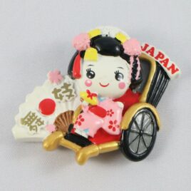 Maiko Riding on Jinrikisha Rickshaw Fridge Magnet Cute Kawaii from Kyoto