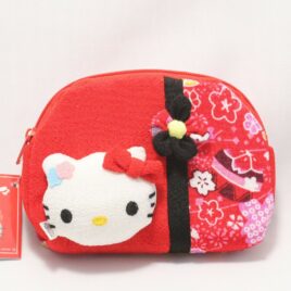 Hello Kitty Cute Kawaii Compact Pouch Chirimen Crepe Kyoto Japan A