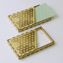 Japanese Bamboo Craft Card Case Asanoha Traditional Patterns Motif 60x98x9mm