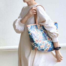 Kyoto seisuke88 Japanese Pattern Big Tote Bag PVC Coating on Cotton Ox Fabric