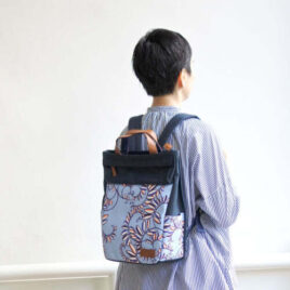 Kyoto seisuke88 Japanese Pattern Weak Water Repellent Cotton Nylon Backpack