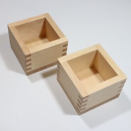 2pcs of  Japanese Cypress Hinoki Wooden Sake Cup Masu 3.25″  8.3cm Made in Japan