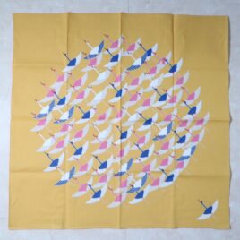 Furoshiki Wrapping Cloth Japanese Flying Crane Yellow Adeline Klam 50cm Kyoto