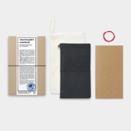Traveler’s Factory Traveler’s Notebook Regular Size Black Leather Covered JAPAN