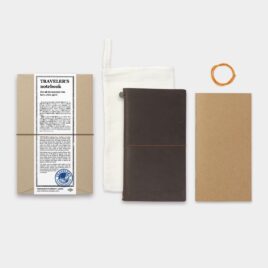 Traveler’s Factory Traveler’s Notebook Regular Size Brown Leather Covered JAPAN